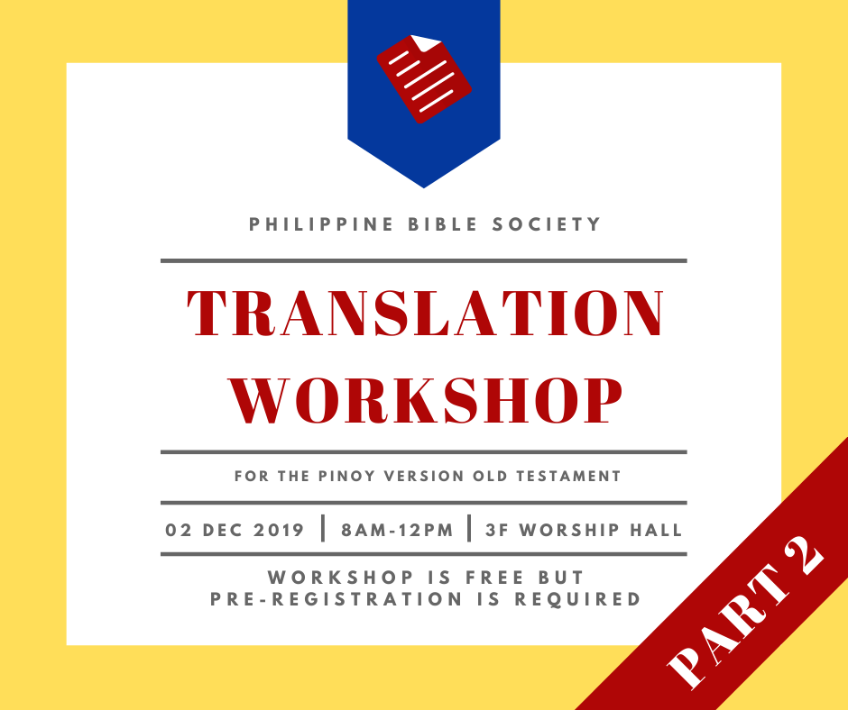 Translation Workshop for the Pinoy Version Old Testament Part 2